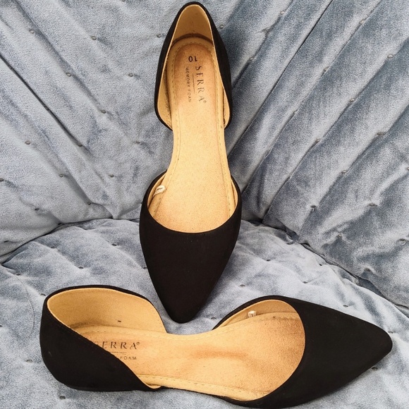 Serra Pointed Toe Flats Slip-On Cushioned Memory Foam Insole Black Women’s US 10 - Picture 3 of 5